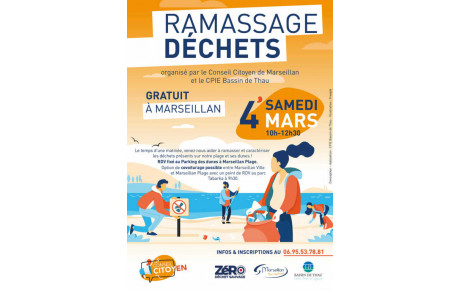 RAMASSAGE DECHETS  SUR LA PLAGE ET LES DUNES DE MARSEILLAN 